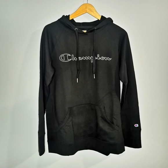 CHAMPION Black Hoodie Size Large - Picture 1 of 6